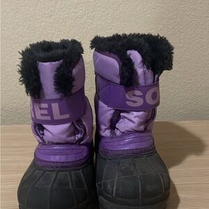 Sorel Black and Purple Winter Boots